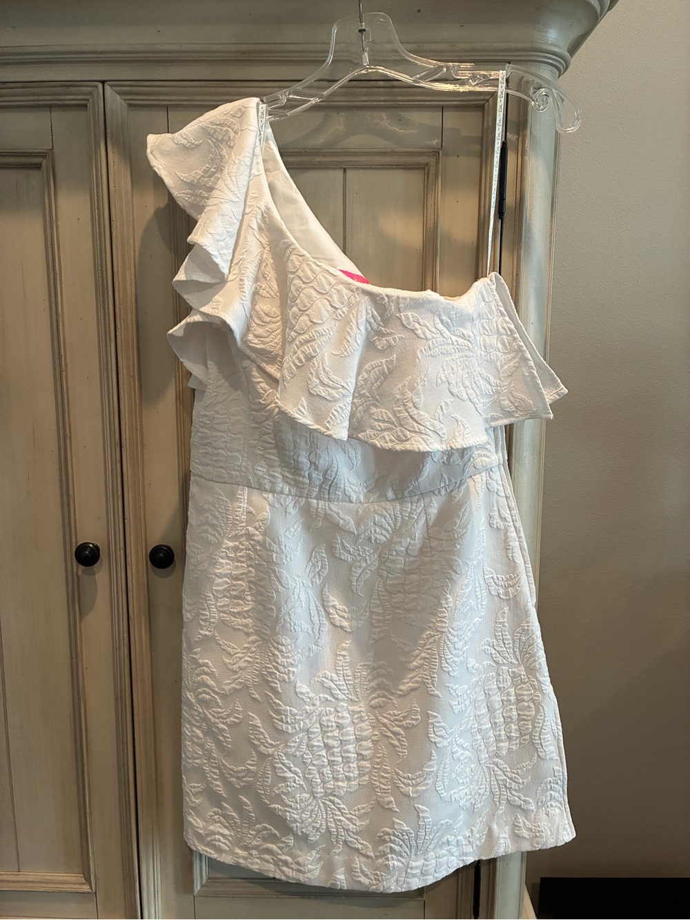 Lilly Pulitzer White One-Shoulder Ruffle Romper